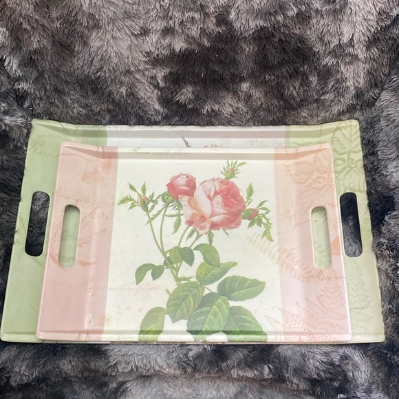 2  Melamine Handled Dinner TV
Lap Trays Roses Flowers Floral - Picture 13 of 16